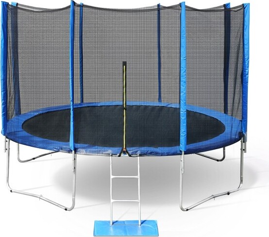 Aoodor10FT12FT15FTOutdoorTrampoline,RecreationalTrampolinewithEnclosureOuter-SafetyNetandLadderforKids