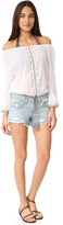 Thumbnail for your product : Vitamin A Capri Cropped Peasant Top