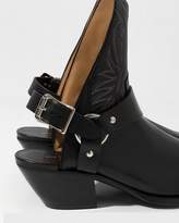 Thumbnail for your product : R 13 Black Half Cowboy Boots with Harness