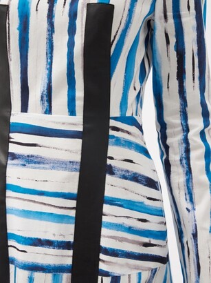 Christopher Kane Brushstroke-stripe Cotton-canvas Midi Dress - Blue White