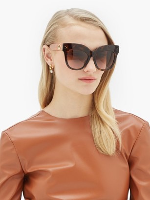 Linda Farrow Dunaway Scarf Oversized Cat-eye Acetate Sunglasses - Tortoiseshell