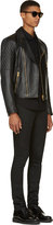 Thumbnail for your product : Versus Black Leather & Denim Combination Jacket