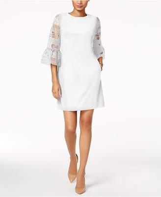 Donna Ricco Lace-Sleeve Sheath Dress