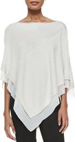 Thumbnail for your product : Halston Off-the-Shoulder Poncho W/ Georgette Trim
