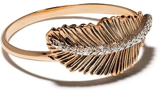 Kismet by Milka 14kt Rose Gold Feather Diamond Ring
