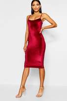 Thumbnail for your product : boohoo Rachel Velvet Strappy Midi Dress