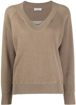 Womens Light Brown V Neck Sweater - ShopStyle