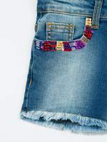 Thumbnail for your product : MSGM Kids beaded pockets denim shorts