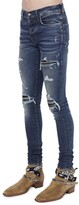 Thumbnail for your product : Amiri Mx1 Leather Patch Skinny Jeans
