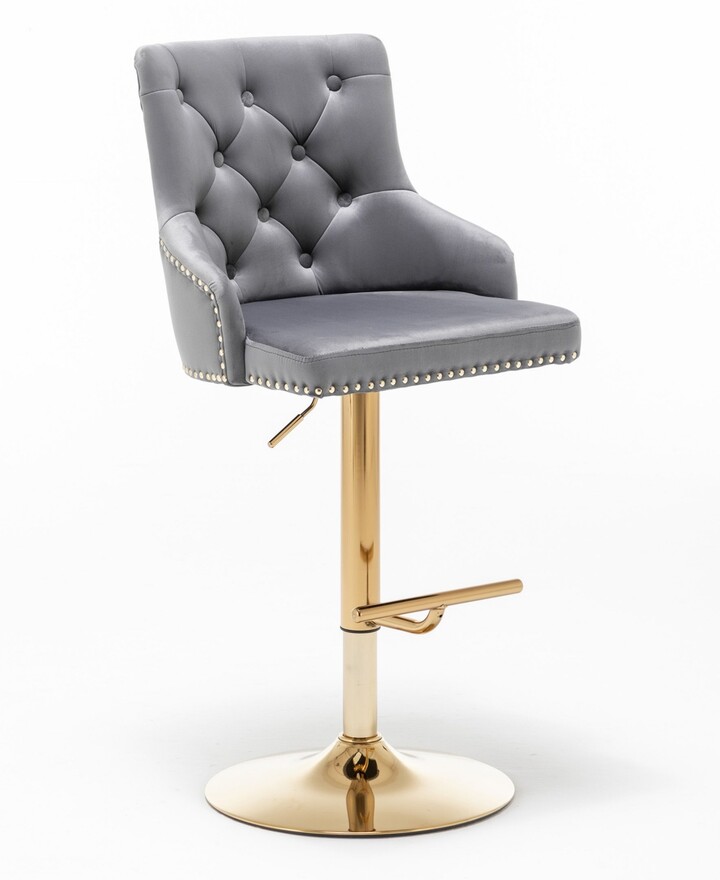 BestMasterFurniture Brightcast Tufted Bar Stools, 2 Piece