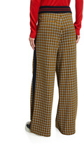 Thumbnail for your product : Marni Plaid Wide-Leg Trousers w/ Side Stripes