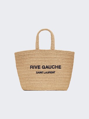 Saint Laurent Rive Gauche Supple Raffia Tote Bag Natural in Raffia