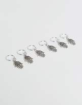 Thumbnail for your product : ASOS Pack of 6 Hamsa Hair Rings