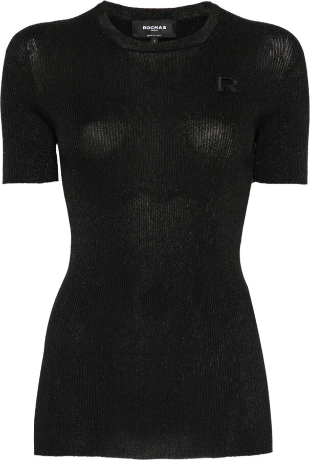 Rochas logo-appliqué knitted T-shirt