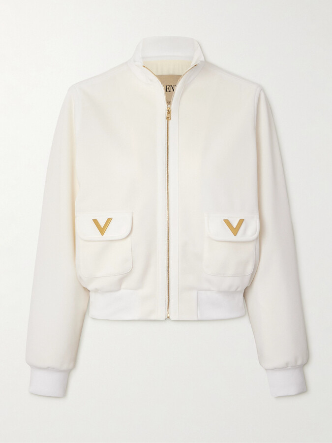 Valentino Garavani Embellished Jersey Jacket - White