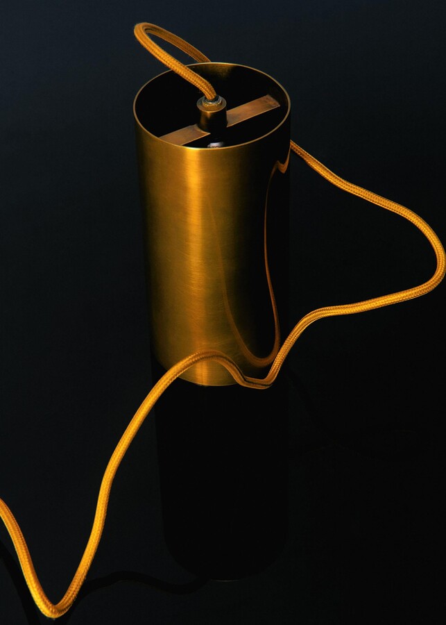 Dunlin Mott St Pendant Light, Tarnished Raw Brass