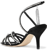 Thumbnail for your product : Magda Butrym Berlin Crystal-embellished Velvet Sandals - Black