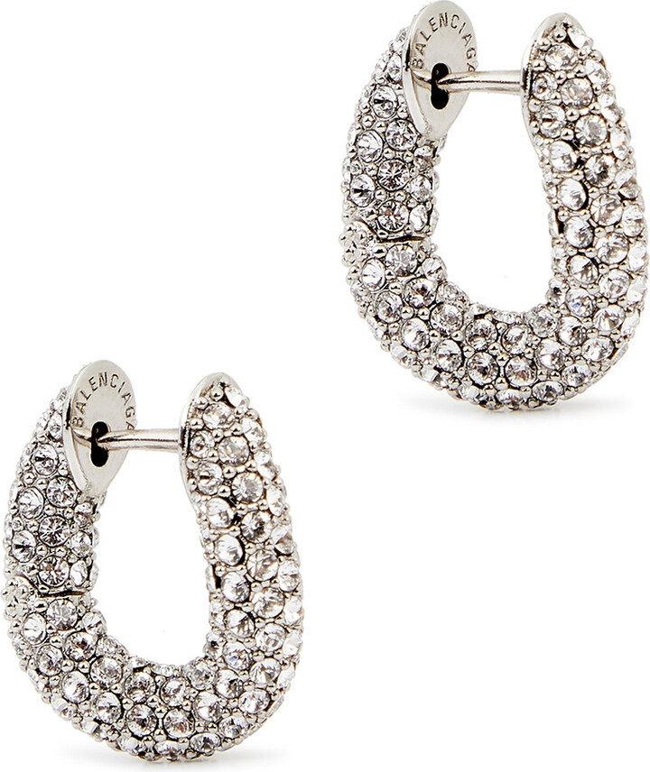 Balenciaga Loop Xxs Embellished Hoop Earrings ShopStyle