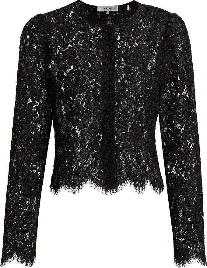 Frame Women's The Lace Blouse - Black - Size XS