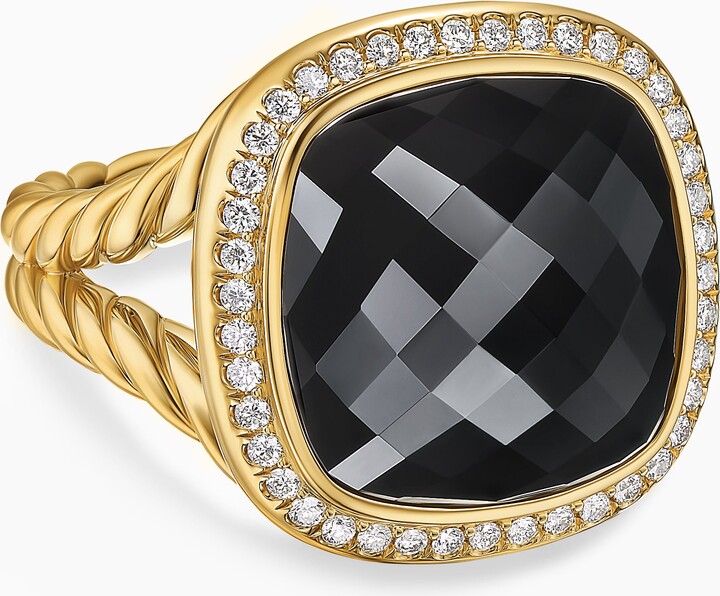 David Yurman Albion? Ring in 18K Yellow Gold with Black Onyx and Diamonds | Women's | Size 8.5