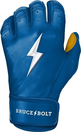 Boys' Bruce Bolt Short Cuff Baseball Batting Gloves Royal Large