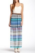 Thumbnail for your product : As U Wish Crochet & Printed Maxi Dress