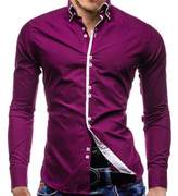 Thumbnail for your product : Elonglin Mens Casual Button Down Shirts Long Sleeve Contrast Color