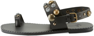 Tomas Maier Cuoio Studded Leather Sandal, Black