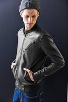 Thumbnail for your product : Urban Outfitters Charles & 1/2 Distressed Faux-Leather Moto Bomber Jacket