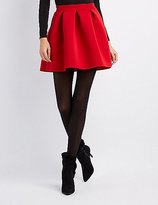 Thumbnail for your product : Charlotte Russe Pleated Scuba Skater Skirt