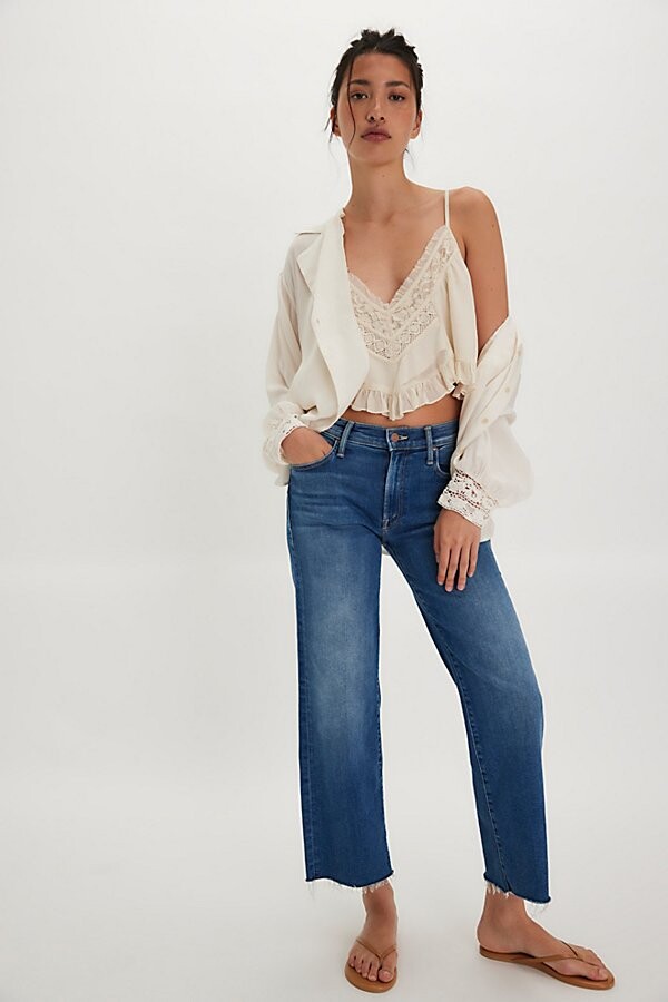 Mother Mid-Rise Rambler Zip Ankle Jeans