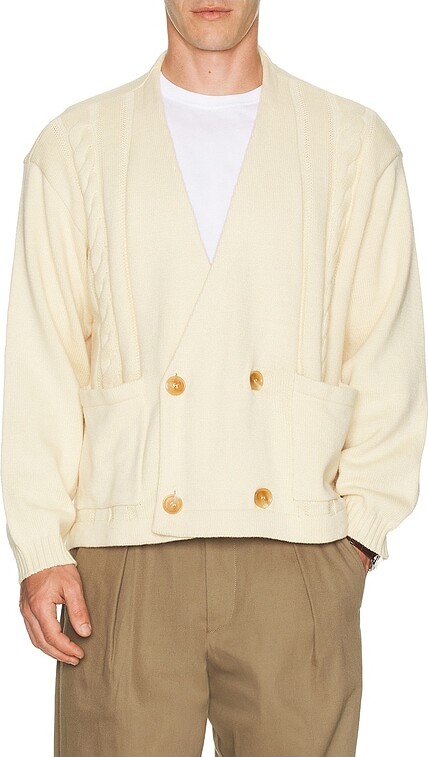 Found Double Breasted Cable Knit Cardigan