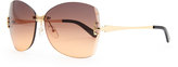 Thumbnail for your product : Tory Burch T-Temple Butterfly Sunglasses, Gold/Orange
