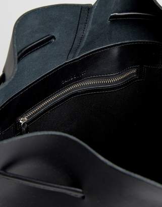 SANDQVIST Marianne Black Leather Drawstring Shoulder Bag