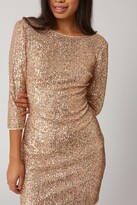 Thumbnail for your product : Little Mistress Chalet Gold Sequin Bodycon Dress