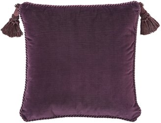 Veratex Aubergne Tasseled Velvet Square Pillow