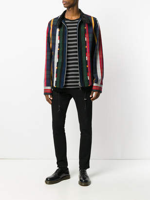 Sacai striped zipped jacket