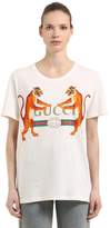 Gucci T-Shirt En Coton Imprimé Tigre Et Logo
