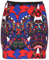 Thumbnail for your product : Romwe Floral Print High waist Blue Skirt