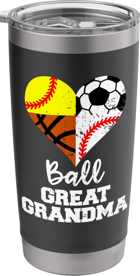 Soccer Baseball Softball Basketball Great Grandma Ball Great Grandma Soccer Baseball Softball Basketball Stainless Steel Insulated Tumbler