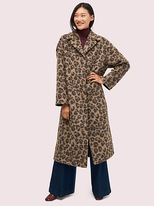 kate spade brushed leopard coat