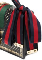 Thumbnail for your product : Gucci black Sylvie small stars print leather shoulder bag