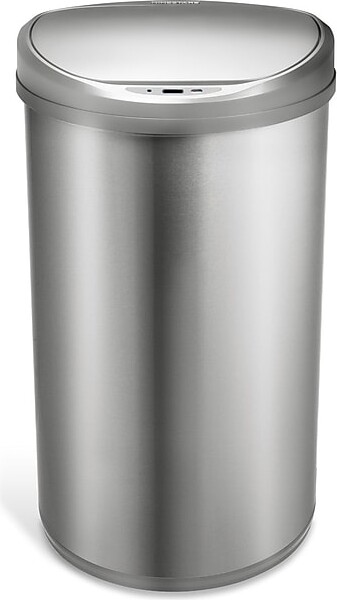 NineStars Nine Stars Stainless Steel Sensor Trash Can, 13.2-Gallon, Silver (DZT-50-29SL)