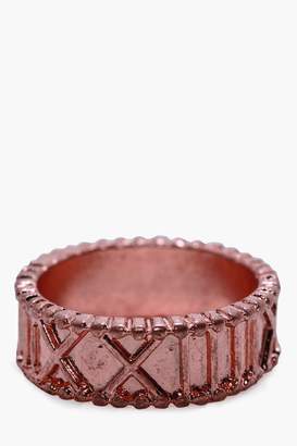 boohoo Copper Numeral Engraved Ring