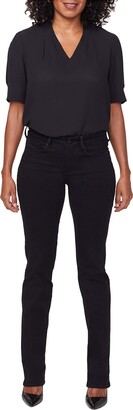 NYDJ Women's Petite Marilyn Straight Jeans with Catwalk Embroidery Details