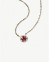 Thumbnail for your product : Vashi Halo 0.3ct ruby and 18k yellow-gold pendant necklace