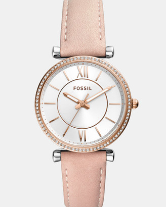 Fossil Women's Analogue - Carlie Pink Analogue Watch - Size One Size at The Iconic