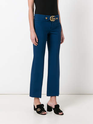 Gucci flared GG cropped trousers