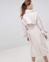 Thumbnail for your product : ASOS Design Gingham Belted Coat