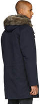 Thumbnail for your product : Yves Salomon Navy Shearling-Lined Long Parka